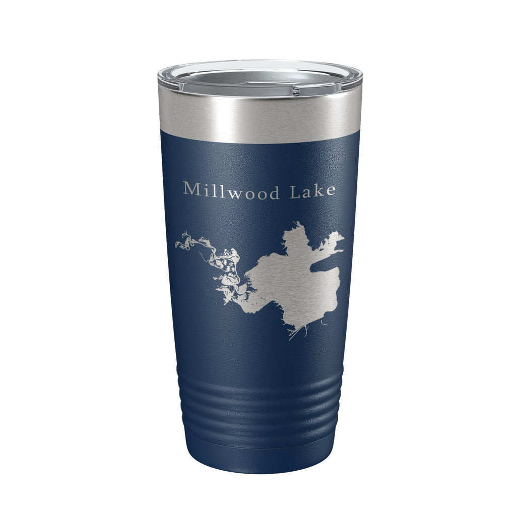 Millwood Lake Map Tumbler Travel Mug Insulated Laser Engraved Coffee Cup Arkansas 20 oz