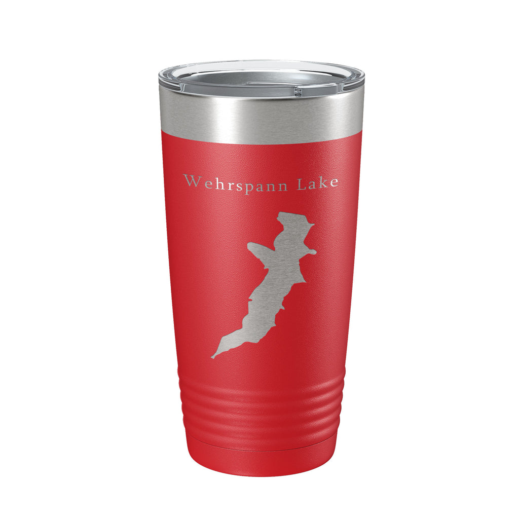 Wehrspann Lake Map Tumbler Travel Mug Insulated Laser Engraved Coffee Cup Nebraska 20 oz