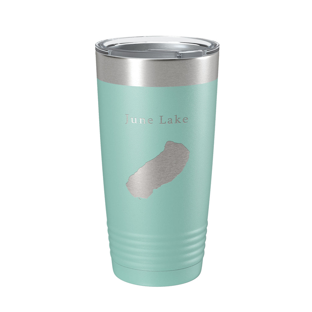 June Lake Map Tumbler Travel Mug Insulated Laser Engraved Coffee Cup California 20 oz