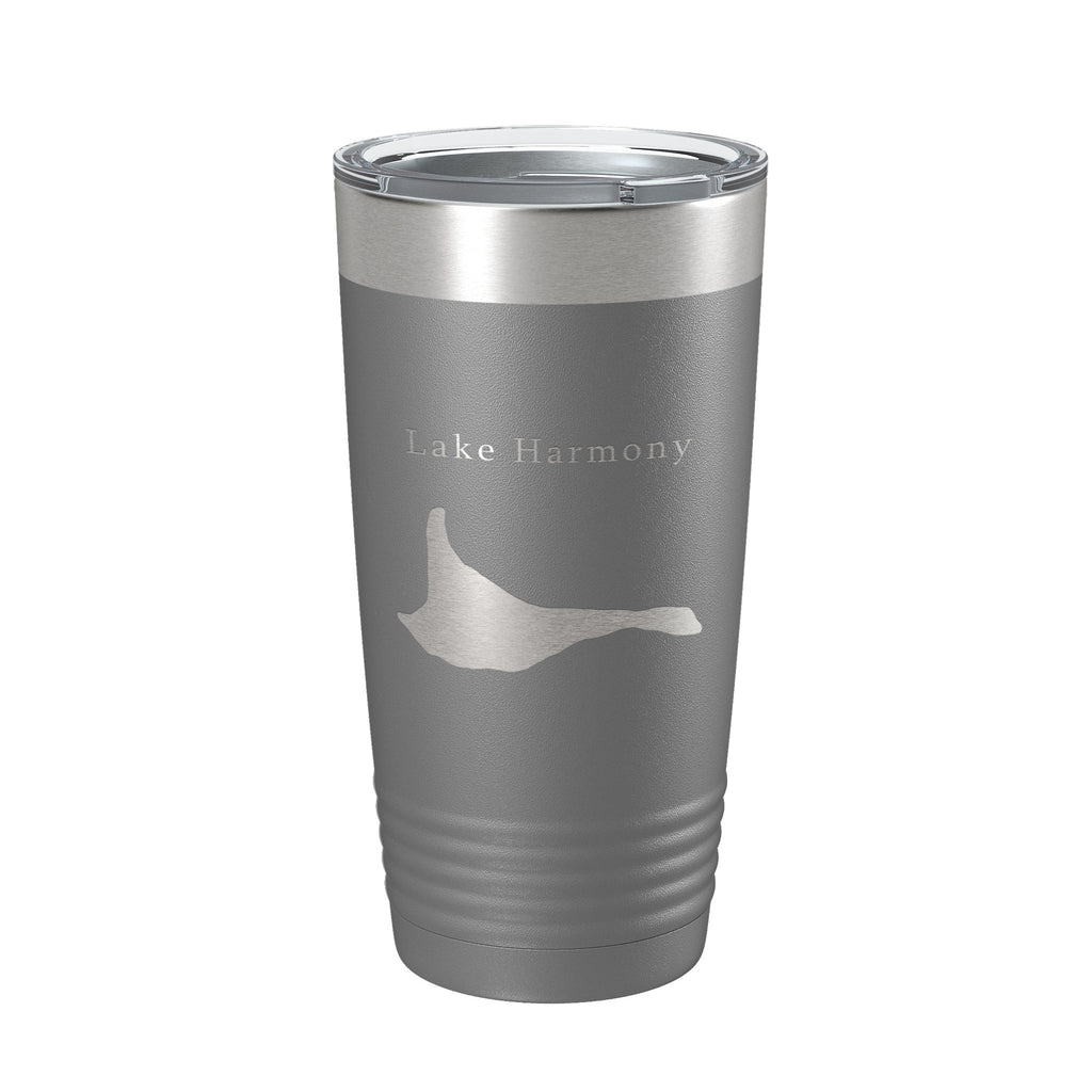 Lake Harmony Map Tumbler Travel Mug Insulated Laser Engraved Coffee Cup Pennsylvania 20 oz