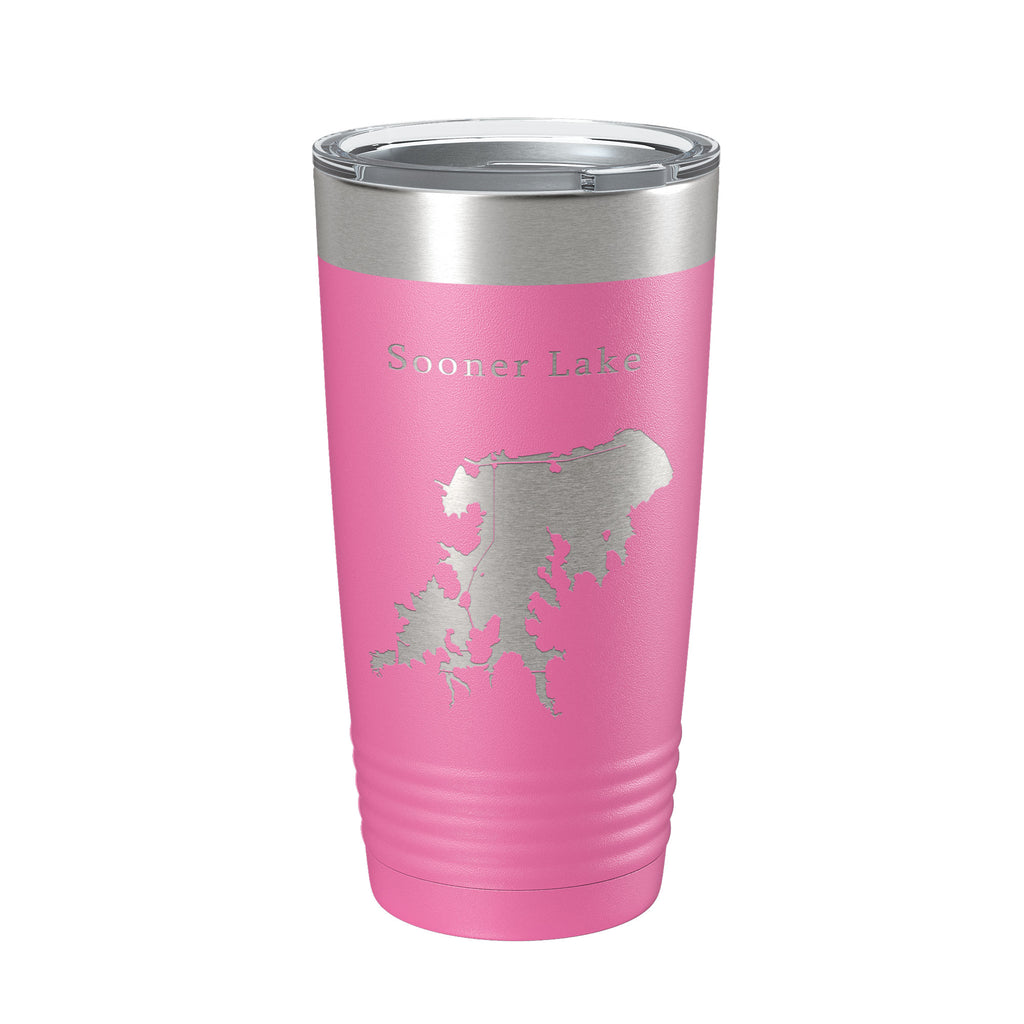 Sooner Lake Map Tumbler Travel Mug Insulated Laser Engraved Coffee Cup Oklahoma 20 oz