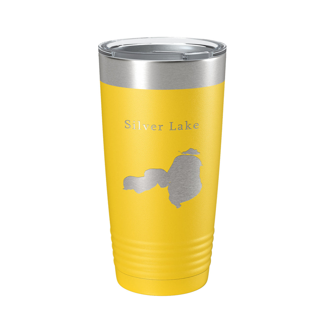 Silver Lake Map Tumbler Travel Mug Insulated Laser Engraved Coffee Cup Iowa 20 oz