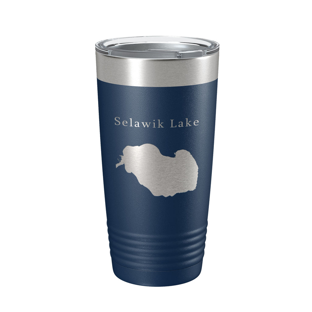 Selawik Lake Map Tumbler Travel Mug Insulated Laser Engraved Coffee Cup Alaska 20 oz