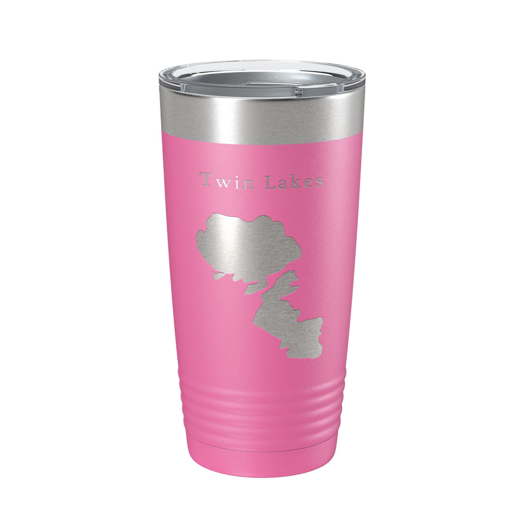 Twin Lakes Map Tumbler Travel Mug Insulated Laser Engraved Coffee Cup Idaho 20 oz