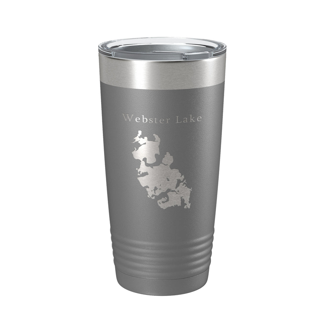 Webster Lake Map Tumbler Travel Mug Insulated Laser Engraved Coffee Cup Massachusetts 20 oz