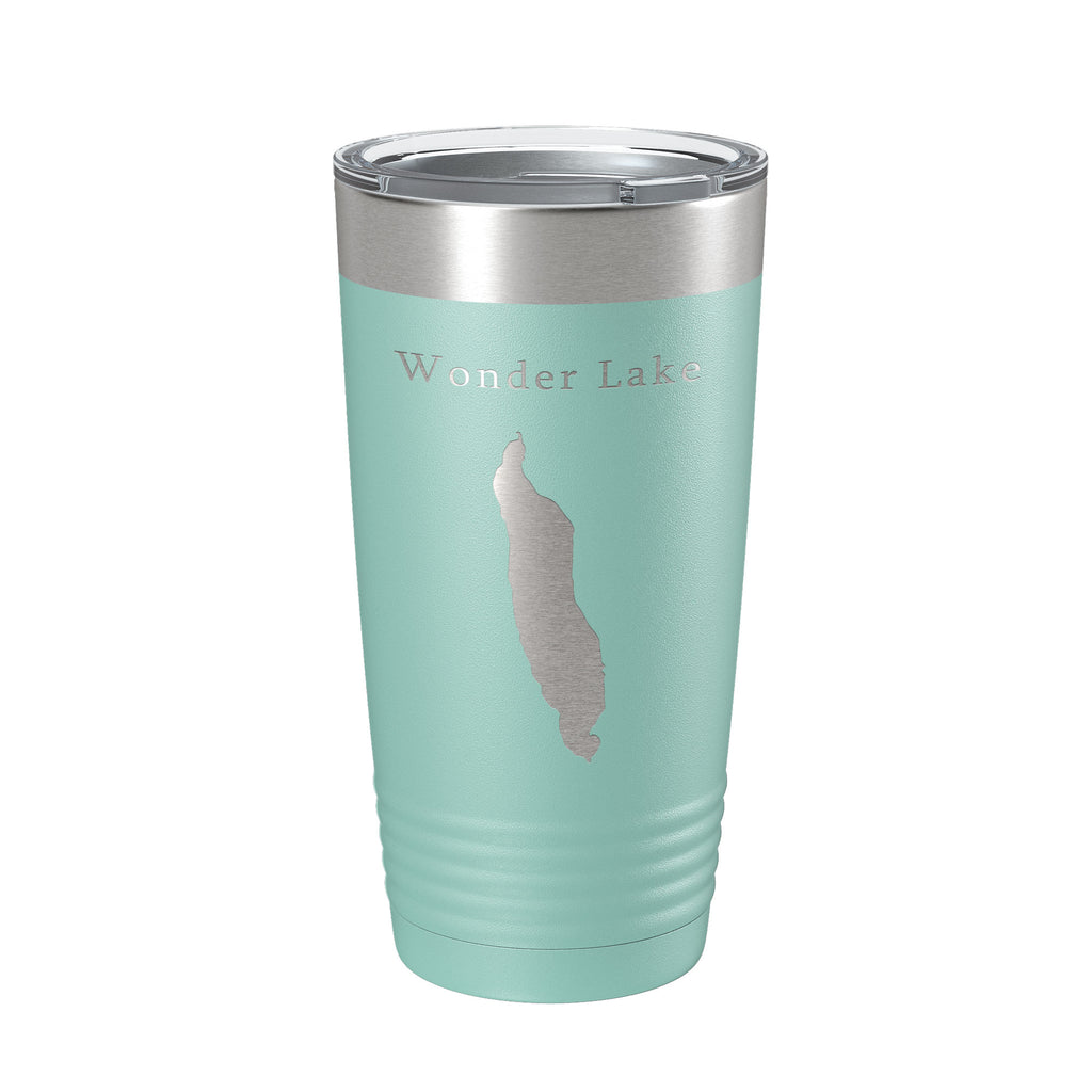 Wonder Lake Map Tumbler Travel Mug Insulated Laser Engraved Coffee Cup Alaska 20 oz