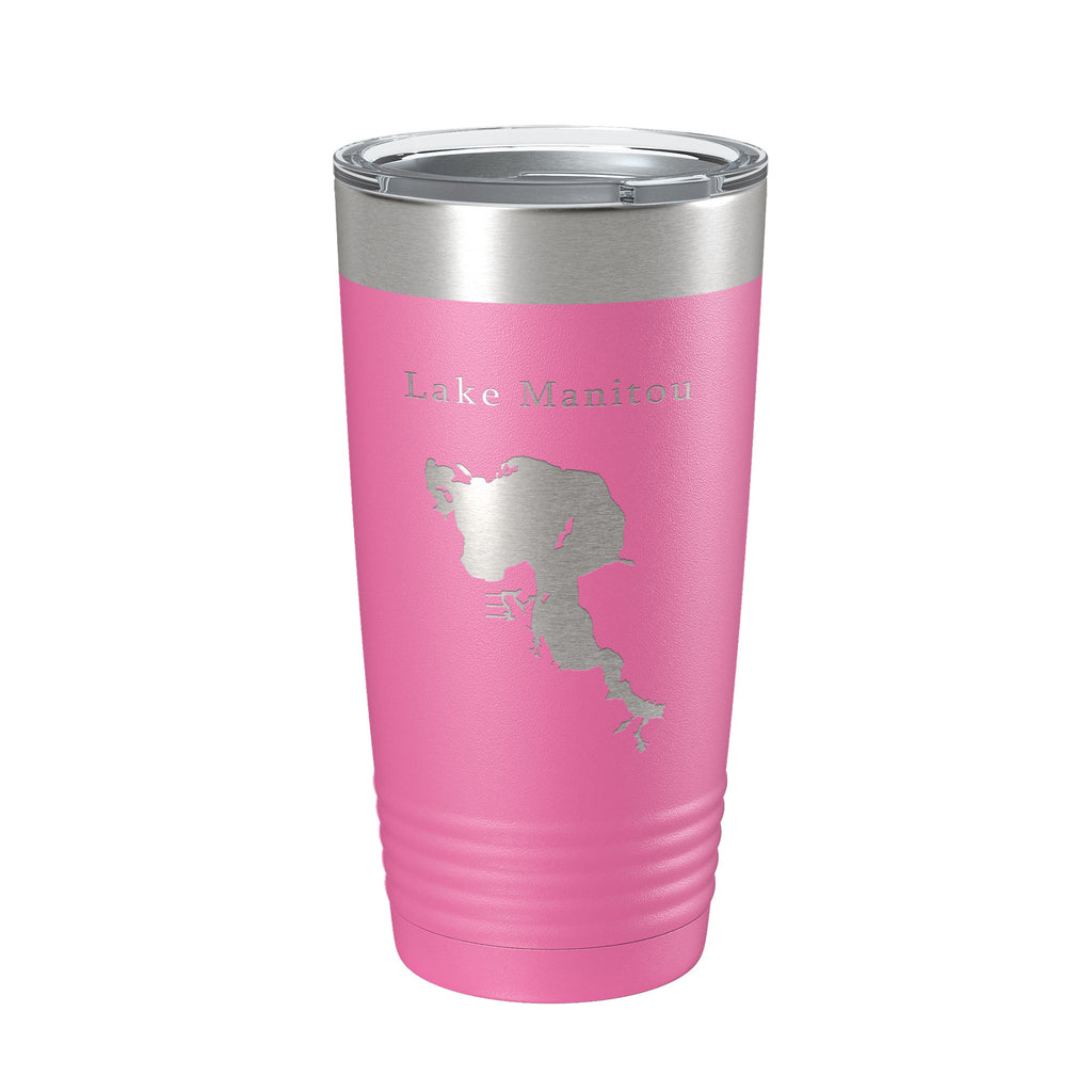 Lake Manitou Map Tumbler Travel Mug Insulated Laser Engraved Coffee Cup Indiana 20 oz