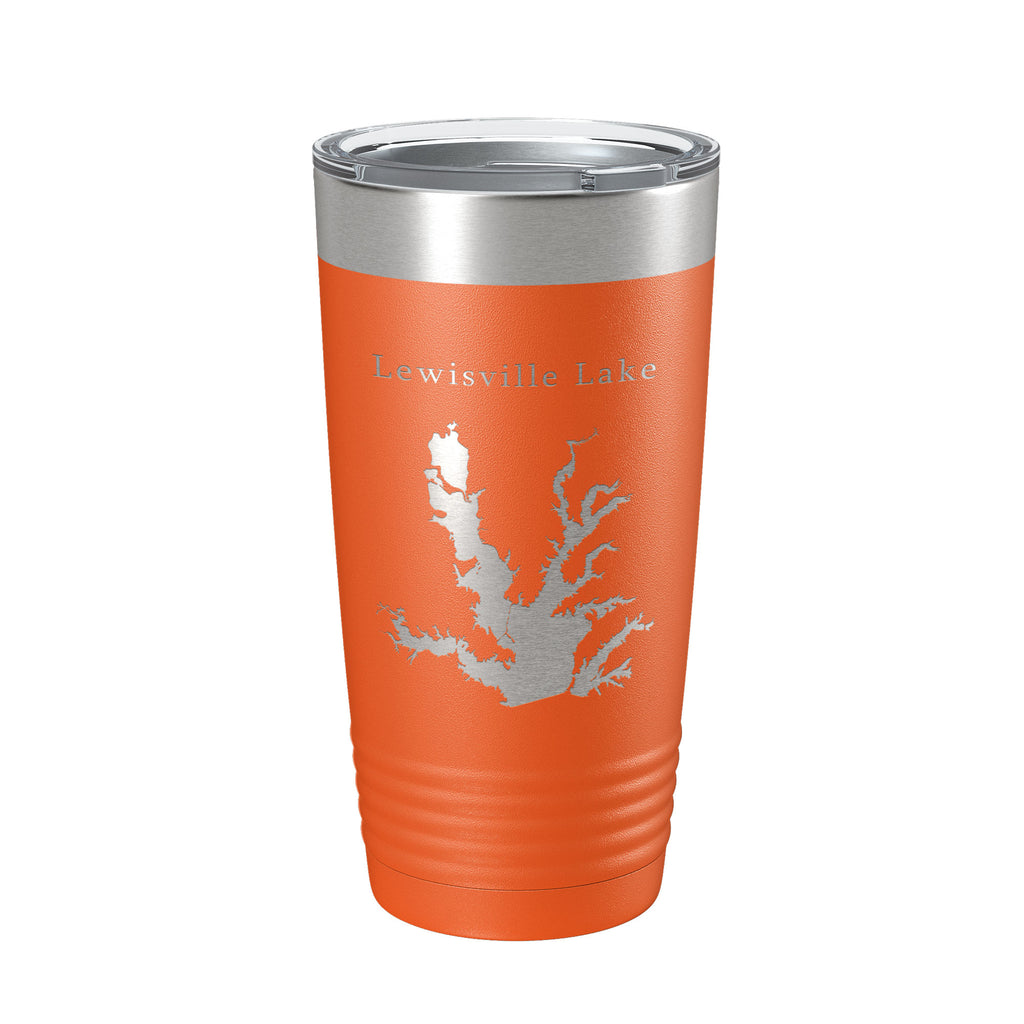 Lewisville Lake Map Tumbler Travel Mug Insulated Laser Engraved Coffee Cup Texas 20 oz