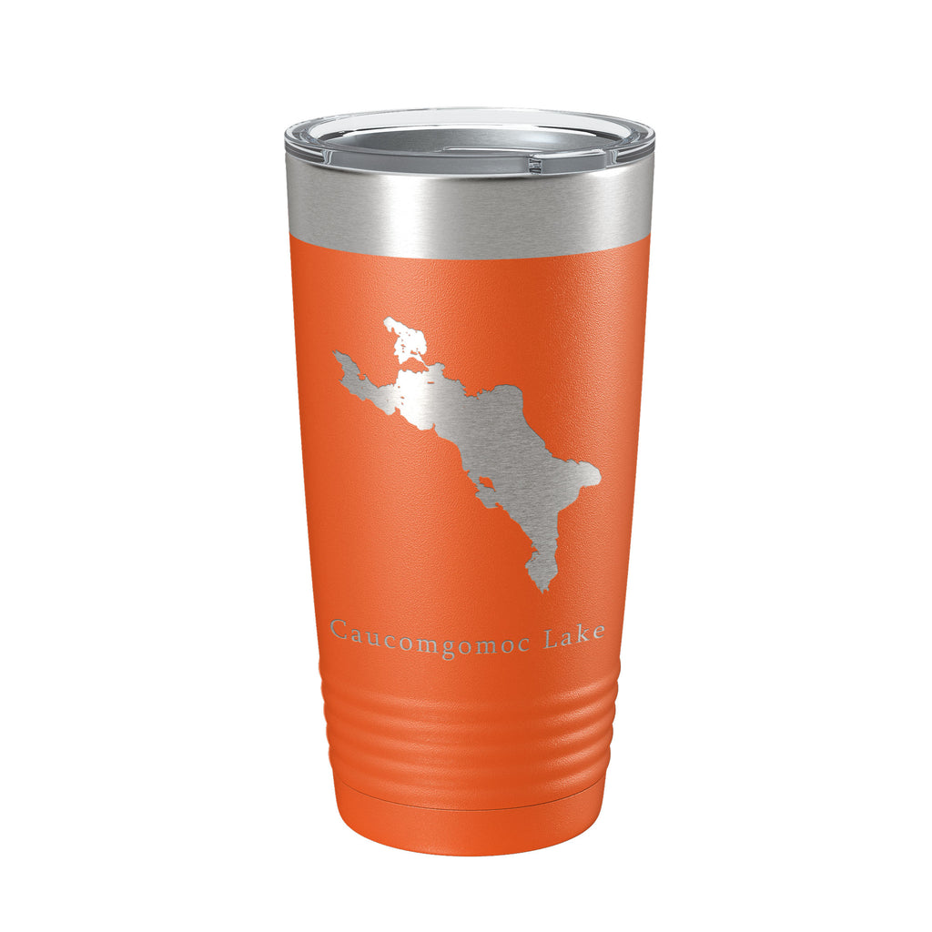 Caucomgomoc Lake Map Tumbler Travel Mug Insulated Laser Engraved Coffee Cup Maine 20 oz