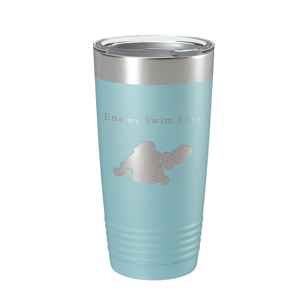 Enemy Swim Lake Map Tumbler Travel Mug Insulated Laser Engraved Coffee Cup South Dakota 20 oz