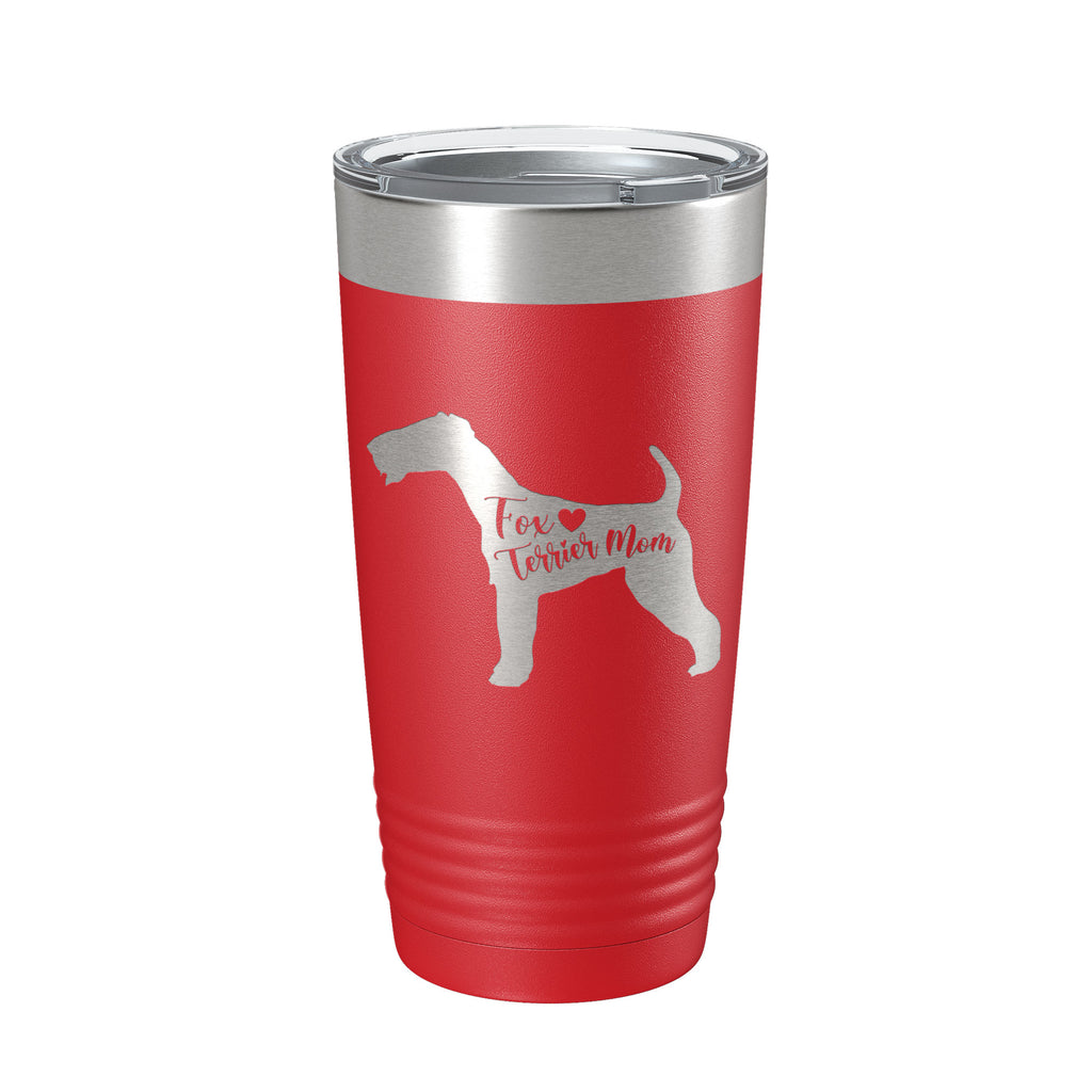 Fox Terrier Mom Tumbler Dog Travel Mug Gift Insulated Laser Engraved Coffee Cup 20 oz