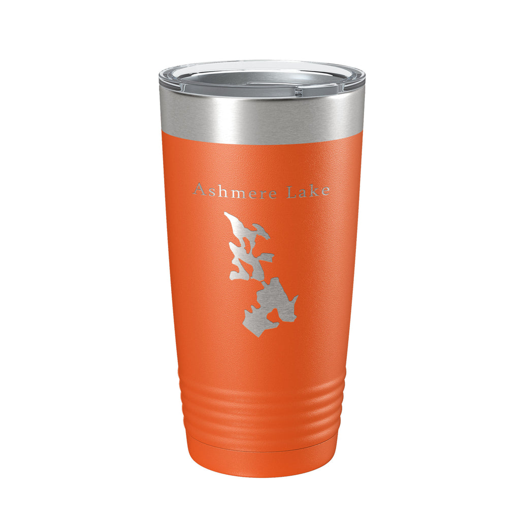 Ashmere Lake Map Tumbler Travel Mug Insulated Laser Engraved Coffee Cup Massachusetts 20 oz