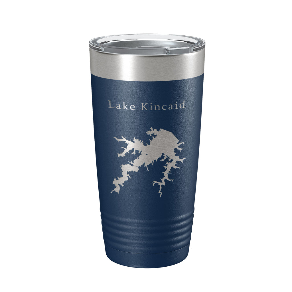 Lake Kincaid Map Tumbler Travel Mug Insulated Laser Engraved Coffee Cup Reservoir Louisiana 20 oz