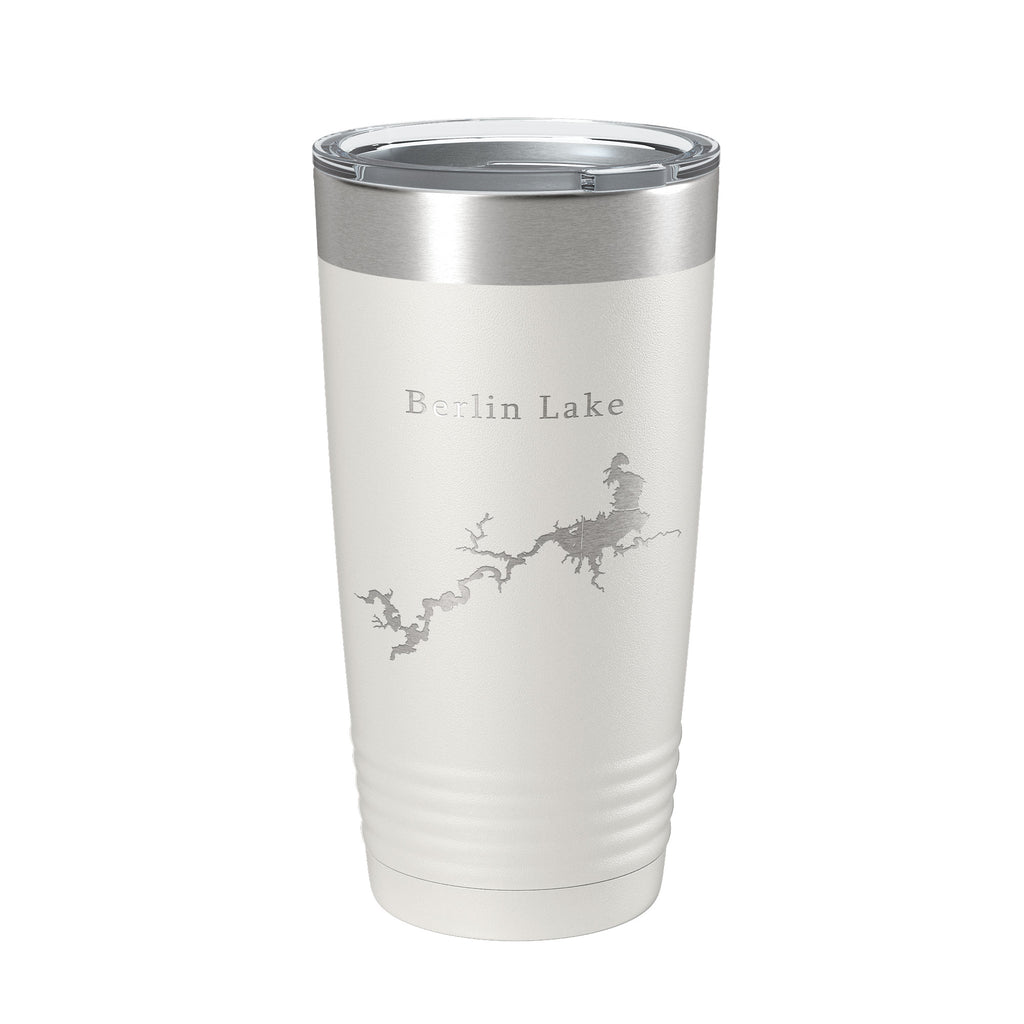 Berlin Lake Map Tumbler Travel Mug Insulated Laser Engraved Coffee Cup Ohio 20 oz