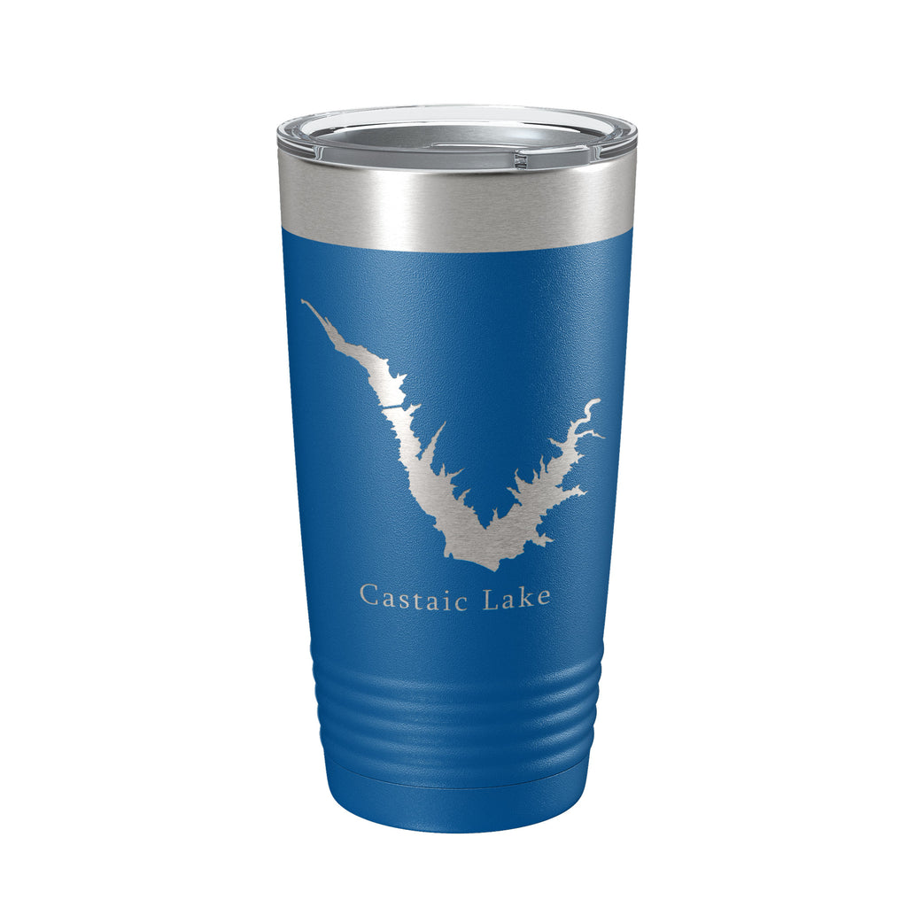 Castaic Lake Map Tumbler Travel Mug Insulated Laser Engraved Coffee Cup California 20 oz