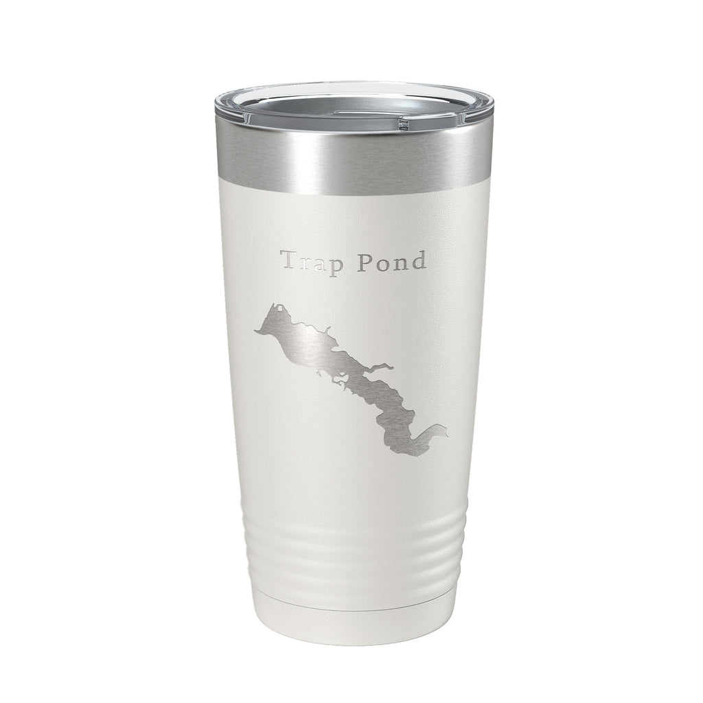 Trap Pond Tumbler Lake Map Travel Mug Insulated Laser Engraved Coffee Cup Delaware 20 oz