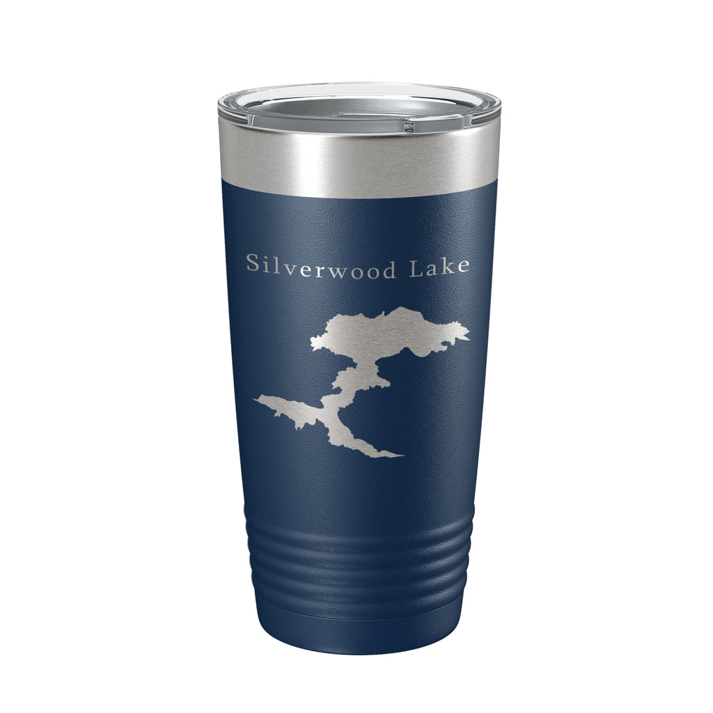 Silverwood Lake Map Tumbler Travel Mug Insulated Laser Engraved Coffee Cup California 20 oz