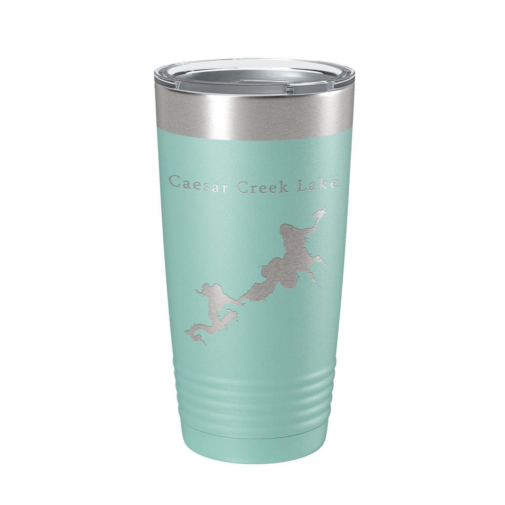 Caesar Creek Lake Map Tumbler Travel Mug Insulated Laser Engraved Coffee Cup Ohio 20 oz