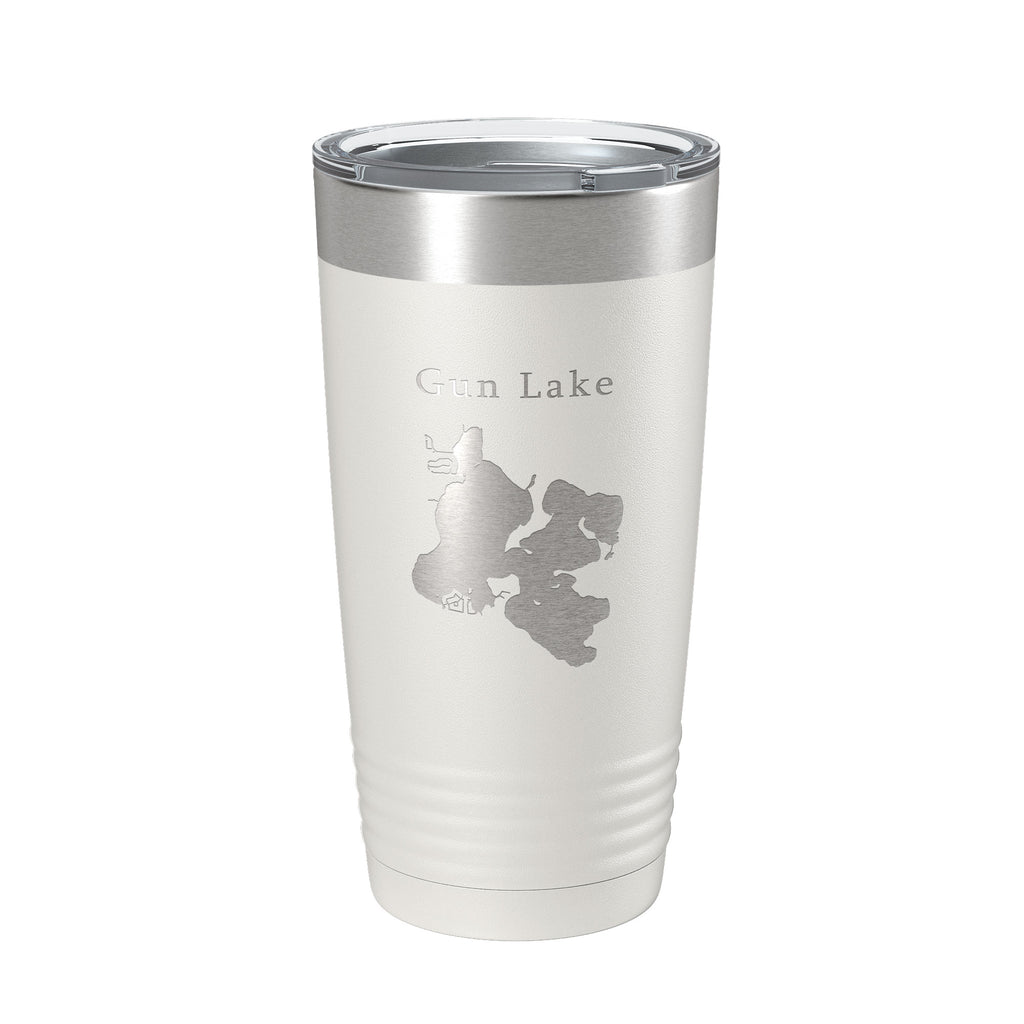 Gun Lake Map Tumbler Travel Mug Insulated Laser Engraved Coffee Cup Michigan 20 oz