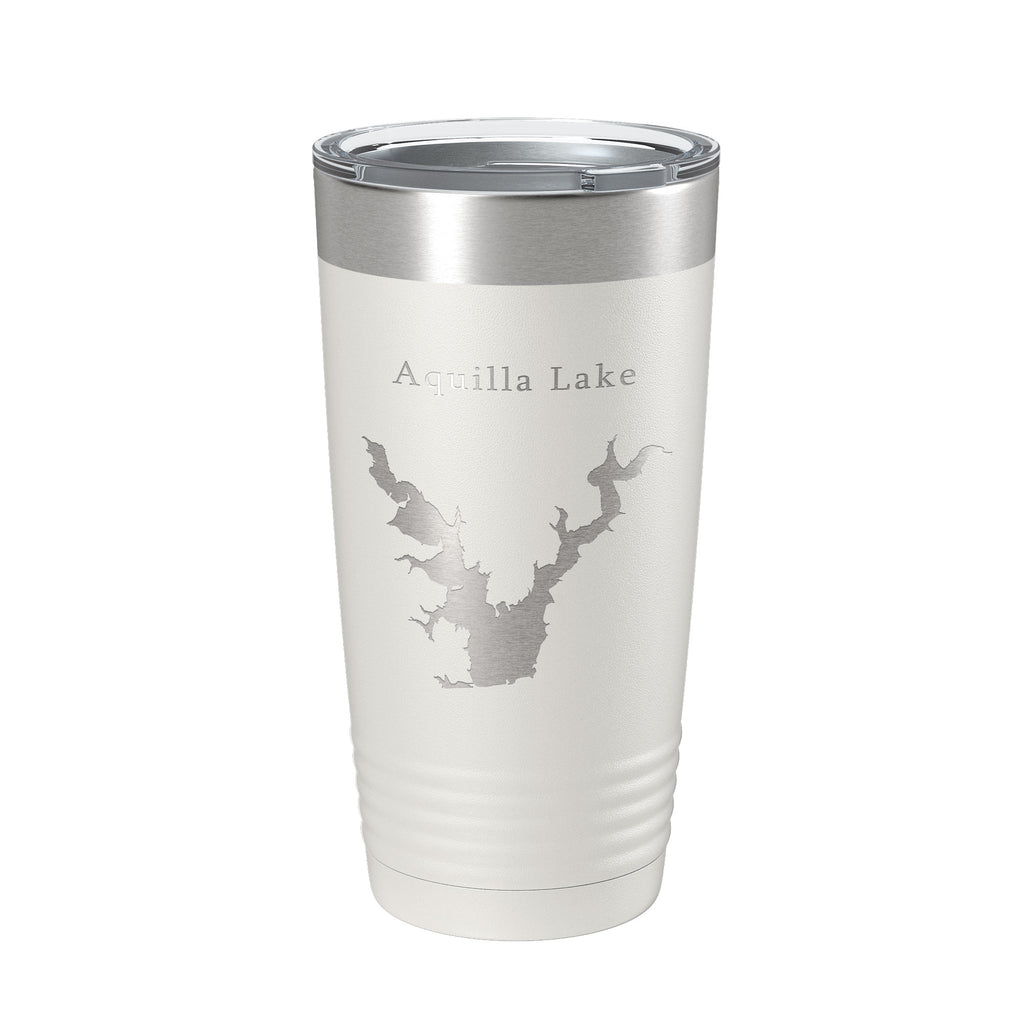 Aquilla Lake Map Tumbler Travel Mug Insulated Laser Engraved Coffee Cup Texas 20 oz