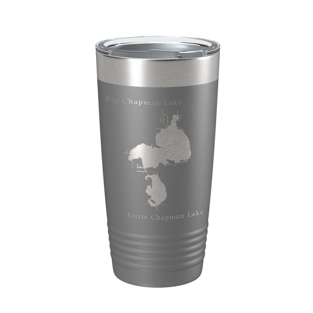 Chapman Lakes Map Tumbler Travel Mug Insulated Laser Engraved Coffee Cup Indiana 20 oz