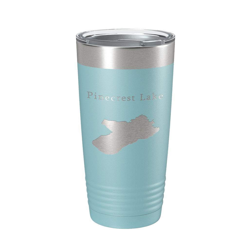 Pinecrest Lake Map Tumbler Travel Mug Insulated Laser Engraved Coffee Cup California 20 oz