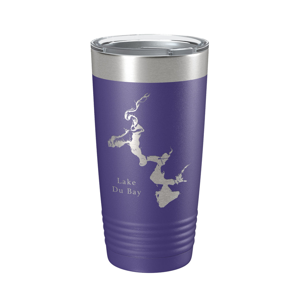 Lake Du Bay Map Tumbler Travel Mug Insulated Laser Engraved Coffee Cup Wisconsin 20 oz