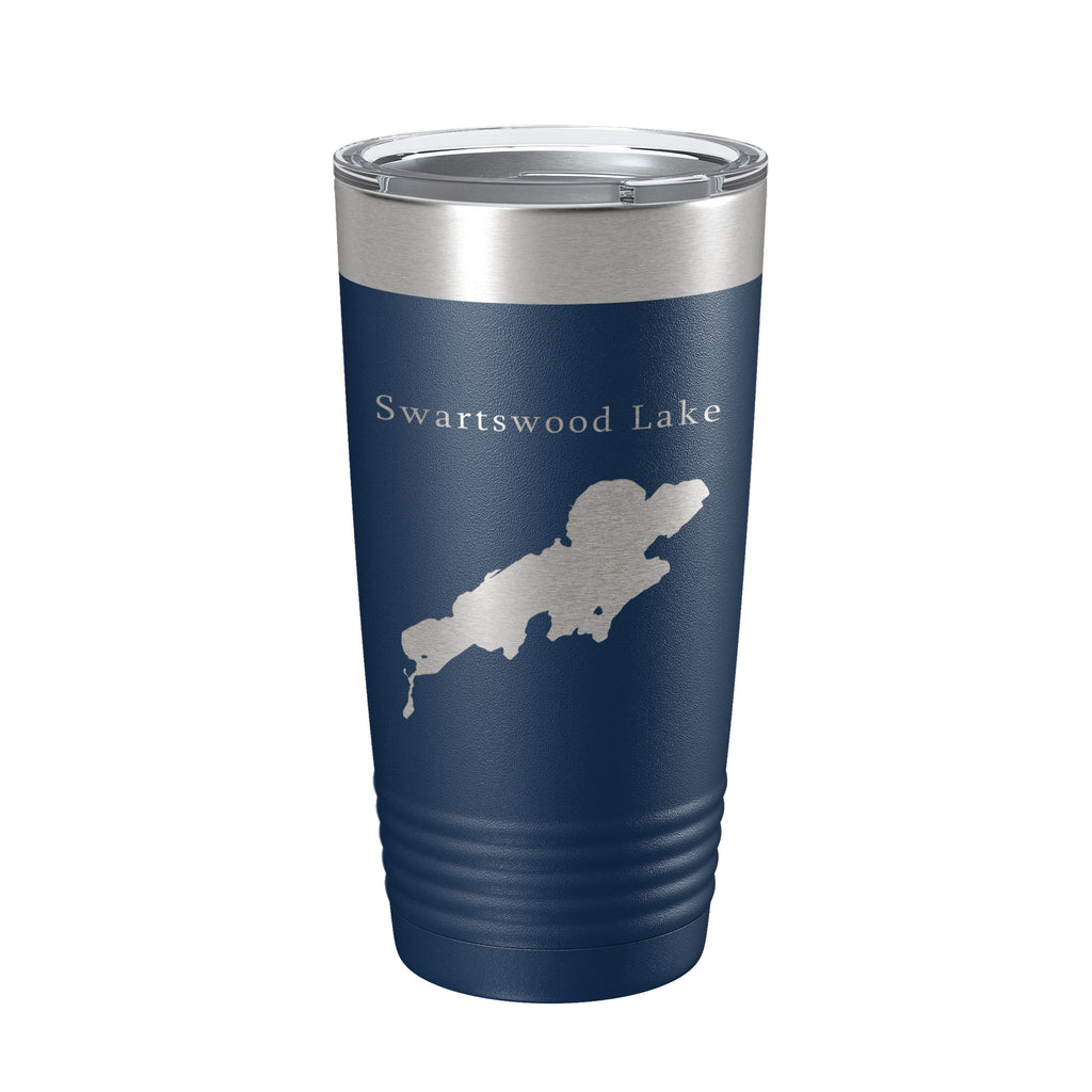 Swartswood Lake Map Tumbler Travel Mug Insulated Laser Engraved Coffee Cup New Jersey 20 oz