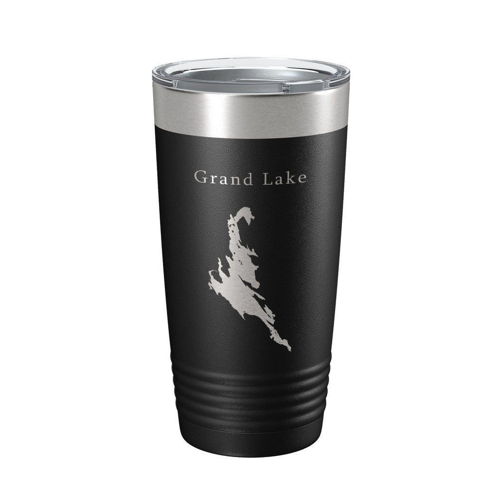 Grand Lake Map Tumbler Travel Mug Insulated Laser Engraved Coffee Cup Maine 20 oz