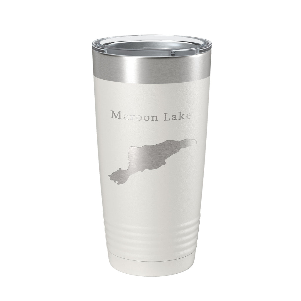 Maroon Lake Map Tumbler Travel Mug Insulated Laser Engraved Coffee Cup Colorado 20 oz