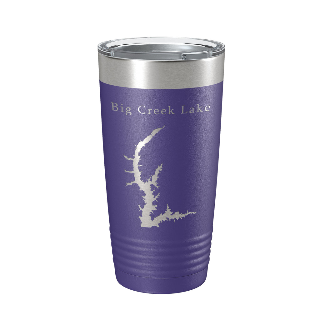 Big Creek Lake Map Tumbler Travel Mug Insulated Laser Engraved Coffee Cup Alabama 20 oz