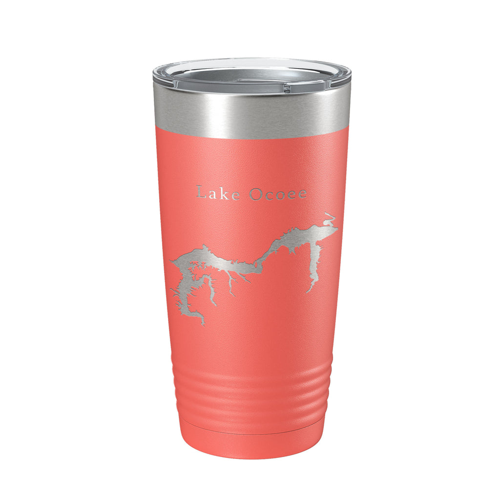 Lake Ocoee Map Tumbler Travel Mug Insulated Laser Engraved Coffee Cup Tennessee 20 oz