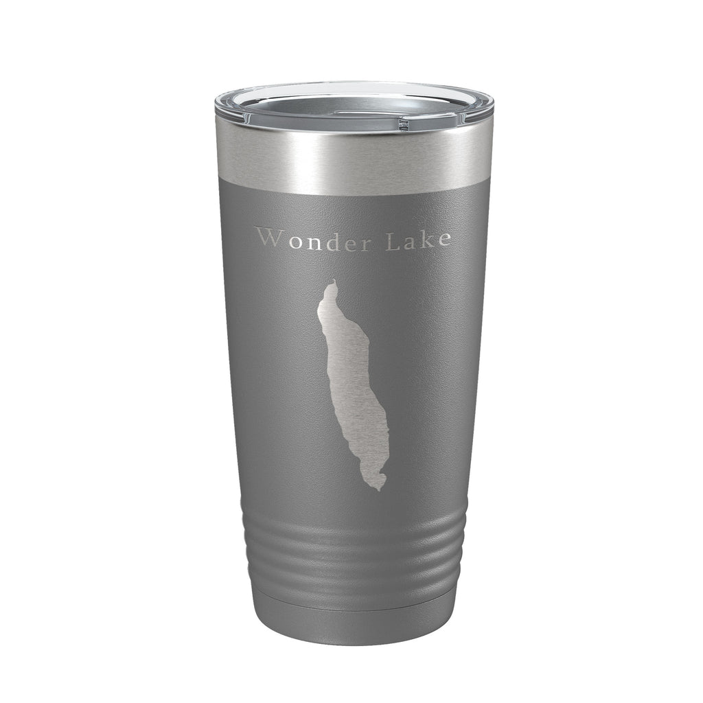 Wonder Lake Map Tumbler Travel Mug Insulated Laser Engraved Coffee Cup Alaska 20 oz