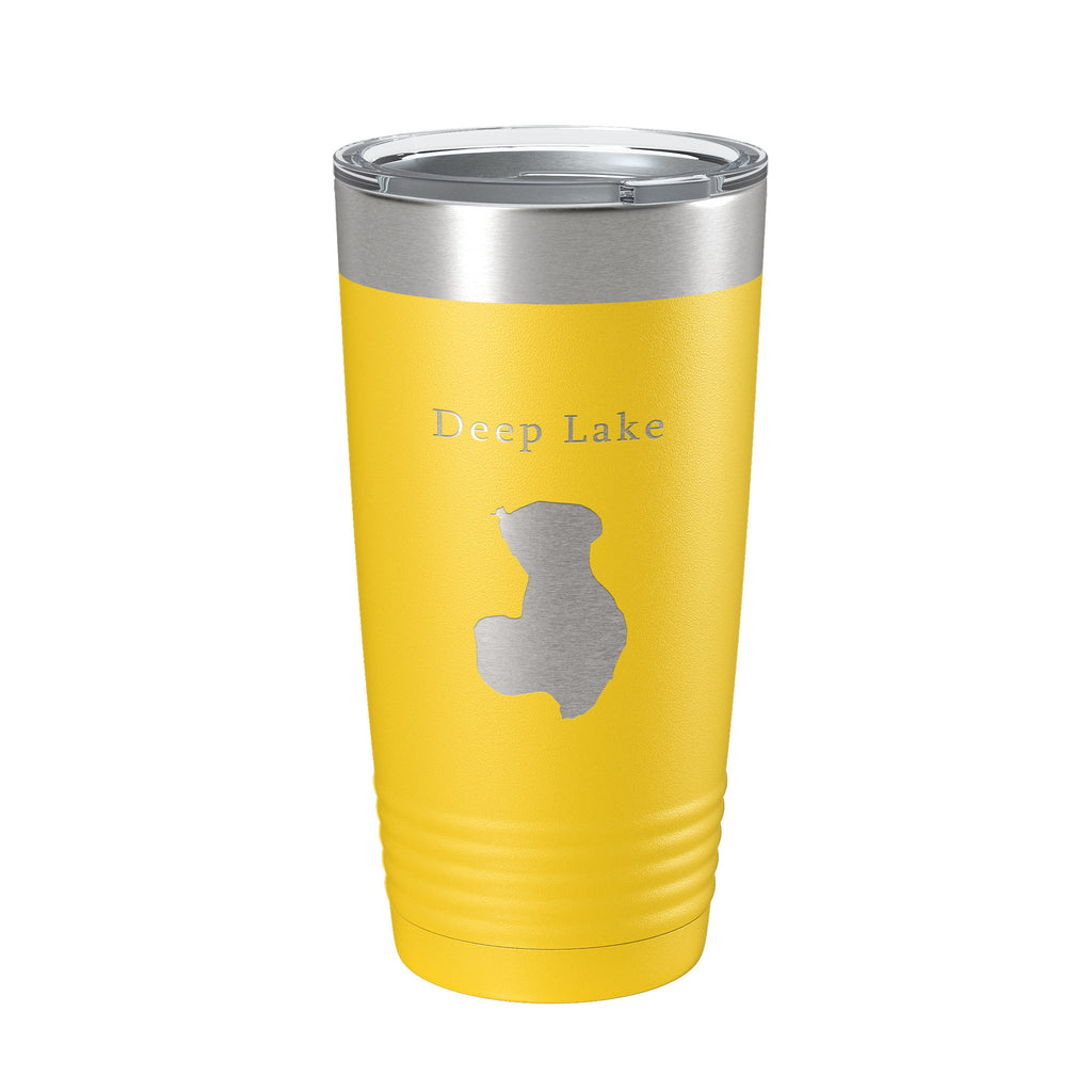 Deep Lake Map Tumbler Travel Mug Insulated Laser Engraved Coffee Cup Illinois 20 oz