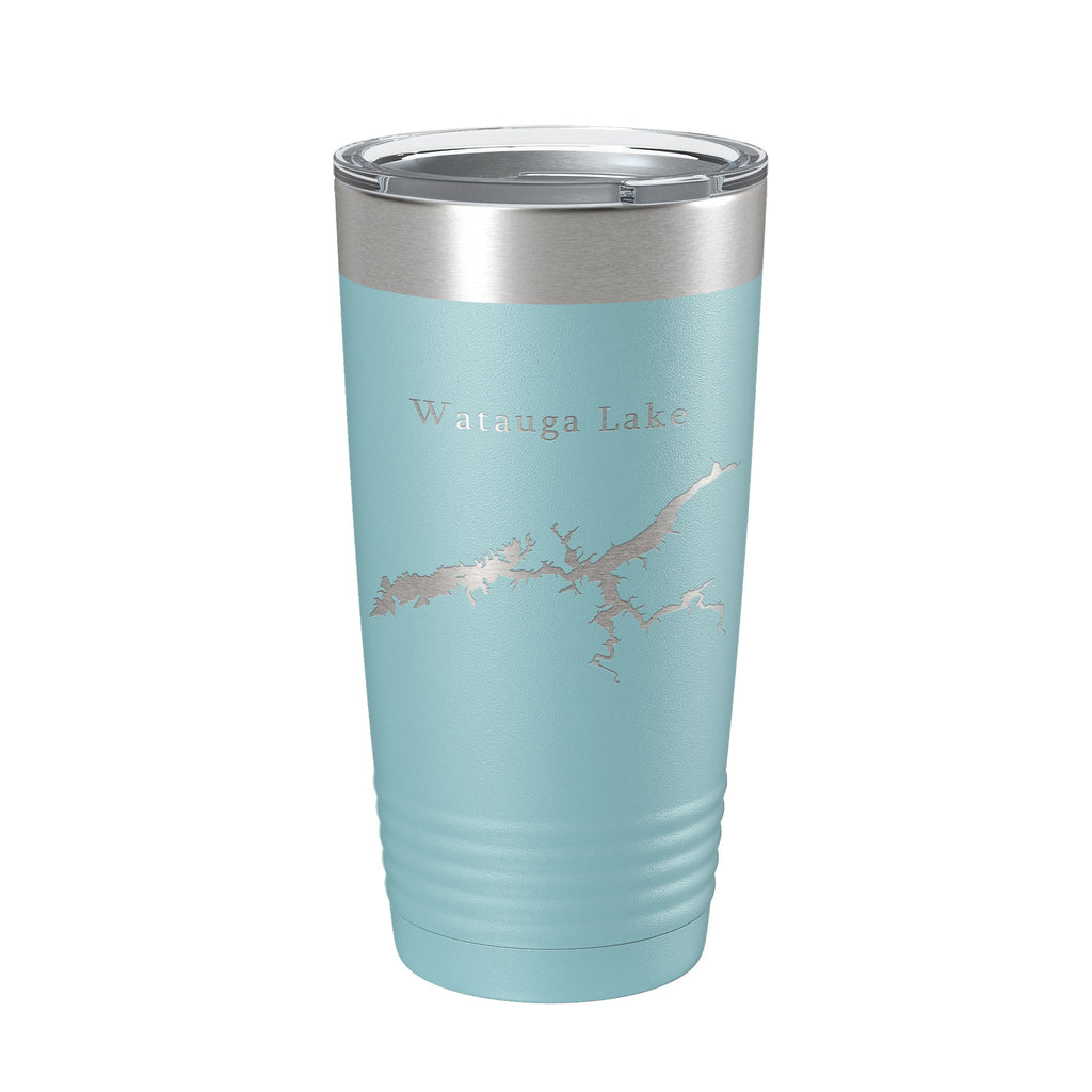 Watauga Lake Map Tumbler Travel Mug Insulated Laser Engraved Coffee Cup Tennessee 20 oz