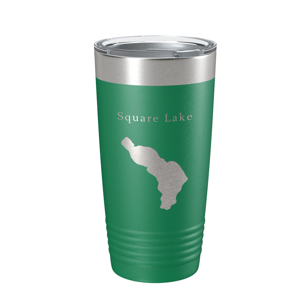 Square Lake Map Tumbler Travel Mug Insulated Laser Engraved Coffee Cup Maine 20 oz