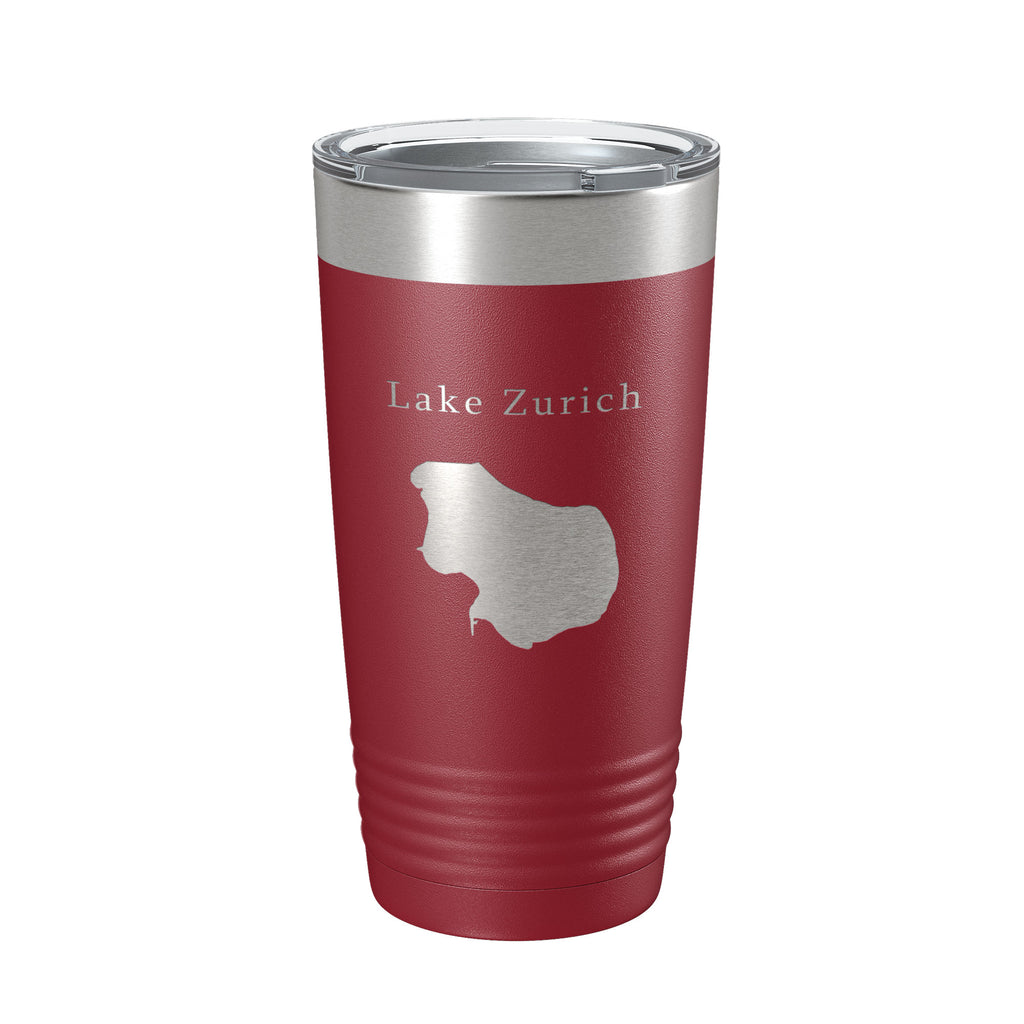 Lake Zurich Map Tumbler Travel Mug Insulated Laser Engraved Coffee Cup Illinois 20 oz