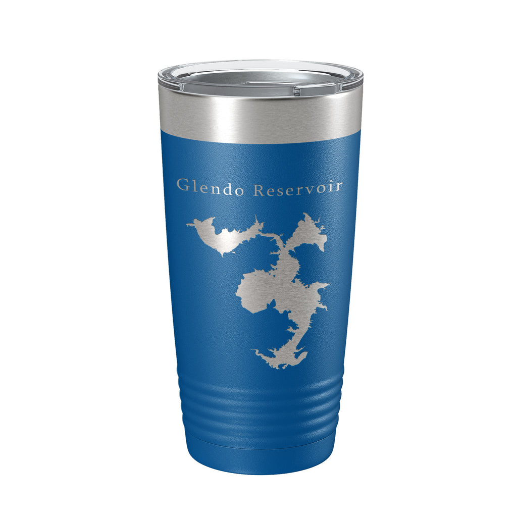 Glendo Reservoir Tumbler Lake Map Travel Mug Insulated Laser Engraved Coffee Cup Wyoming 20 oz