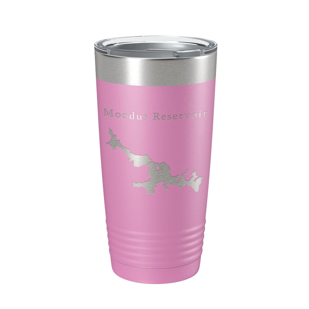 Moodus Reservoir Tumbler Lake Map Travel Mug Insulated Laser Engraved Coffee Cup Connecticut 20 oz