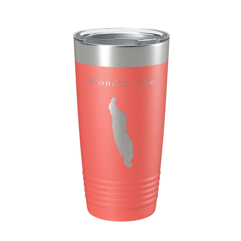 Wonder Lake Map Tumbler Travel Mug Insulated Laser Engraved Coffee Cup Alaska 20 oz