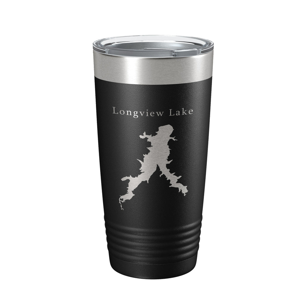 Longview Lake Map Tumbler Travel Mug Insulated Laser Engraved Coffee Cup Missouri 20 oz