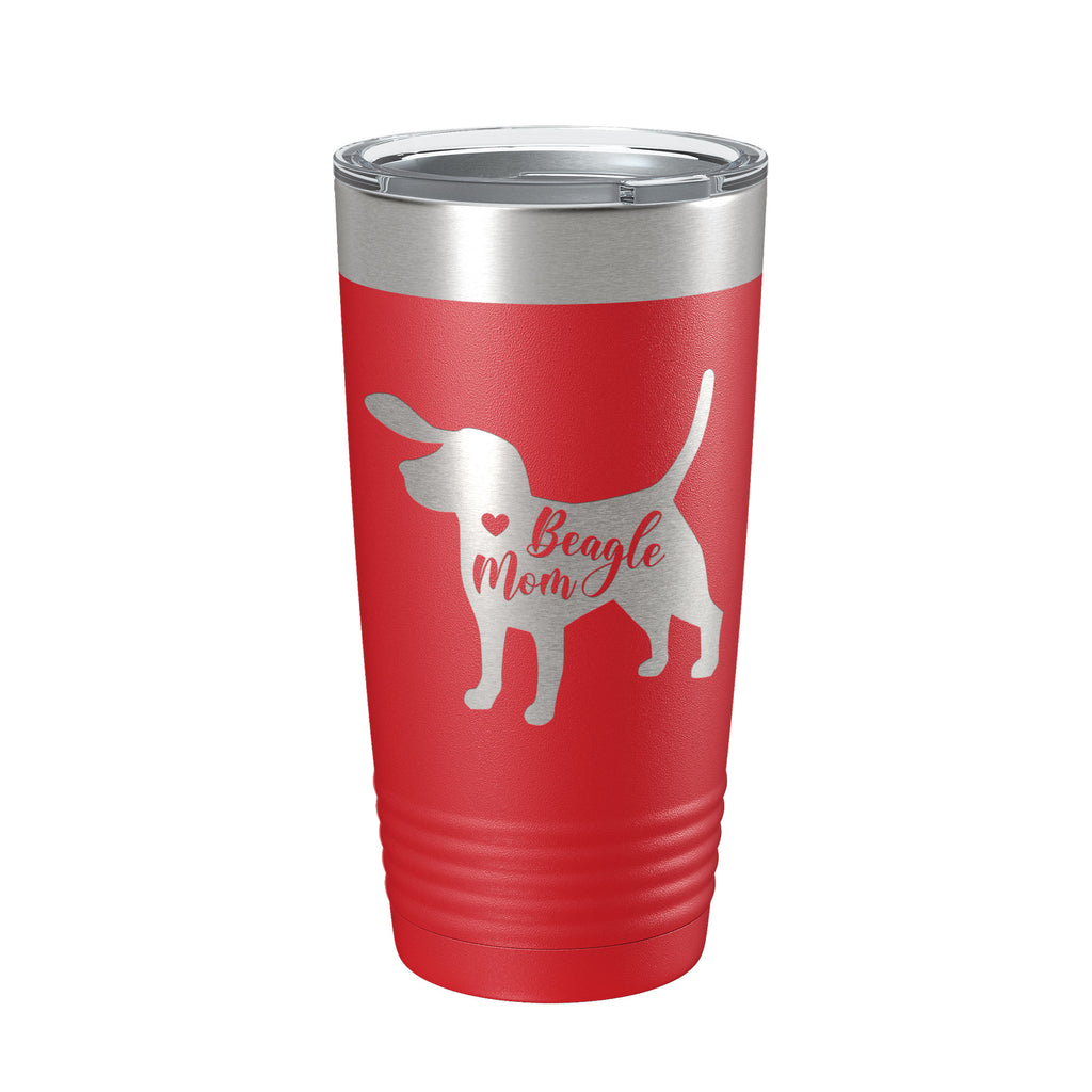 Beagle Mom Tumbler Dog Travel Mug Gift Insulated Laser Engraved Coffee Cup 20 oz