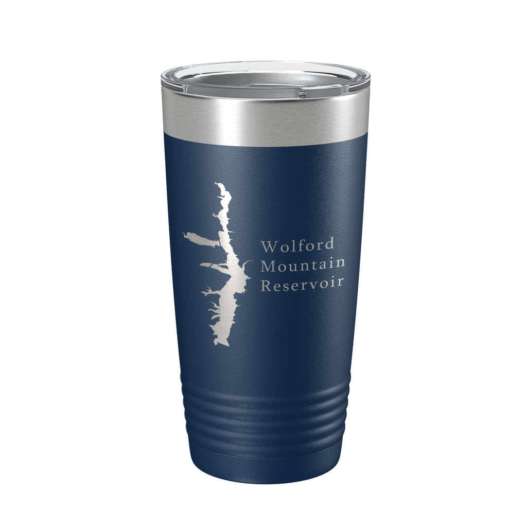 Wolford Mountain Reservoir Tumbler Lake Map Travel Mug Insulated Laser Engraved Coffee Cup Colorado 20 oz