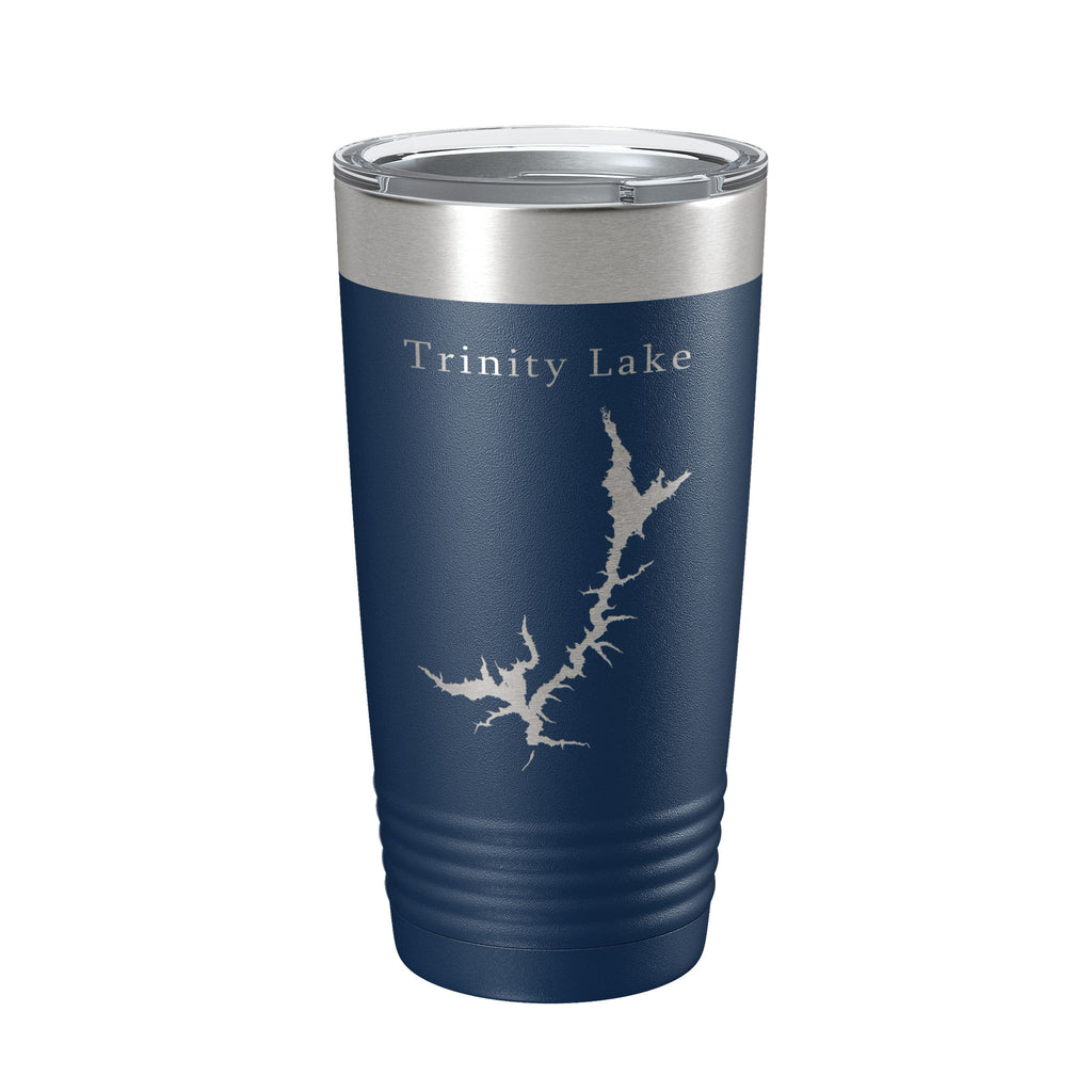 Trinity Lake Clair Engle Map Tumbler Travel Mug Insulated Laser Engraved Coffee Cup California 20 oz