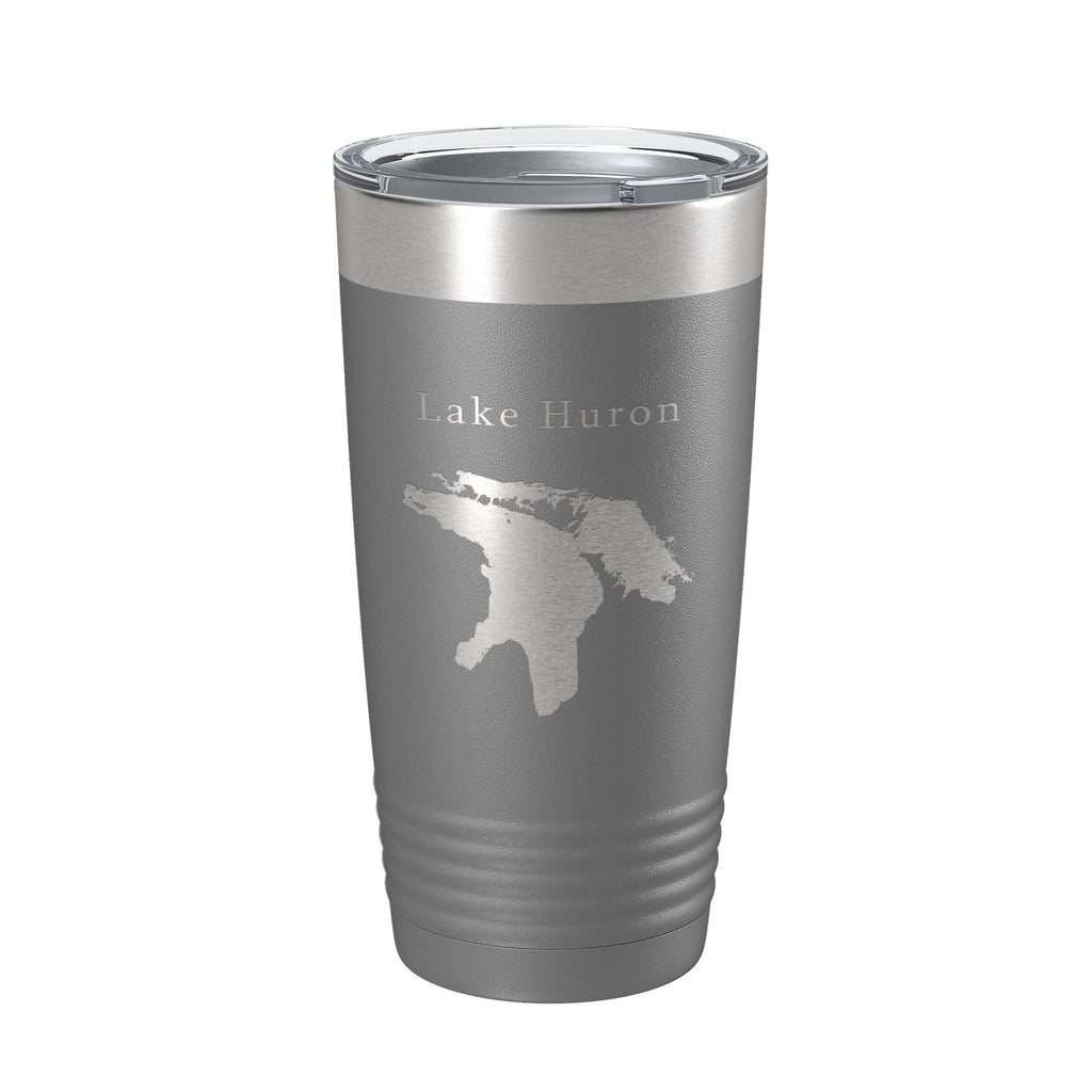 Lake Huron Map Tumbler Travel Mug Insulated Laser Engraved Coffee Cup Michigan Ontario 20 oz