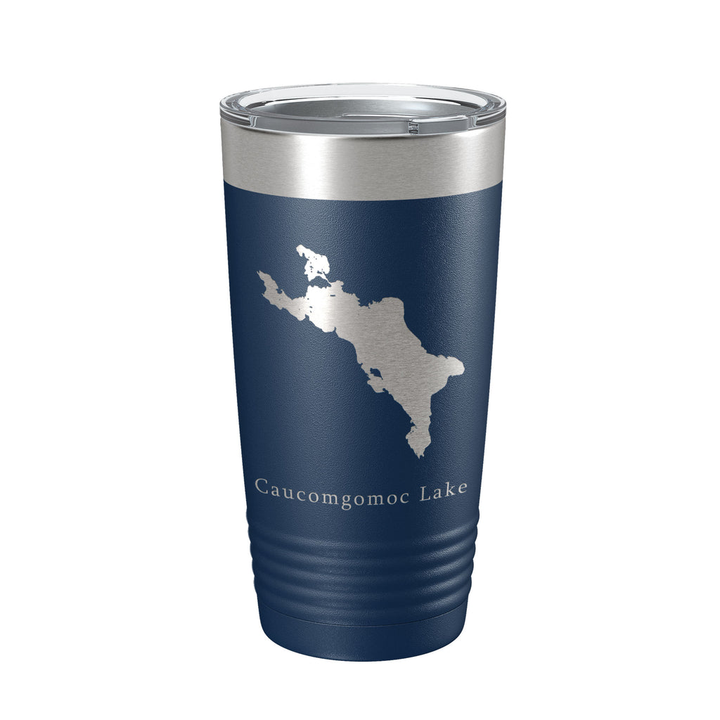 Caucomgomoc Lake Map Tumbler Travel Mug Insulated Laser Engraved Coffee Cup Maine 20 oz