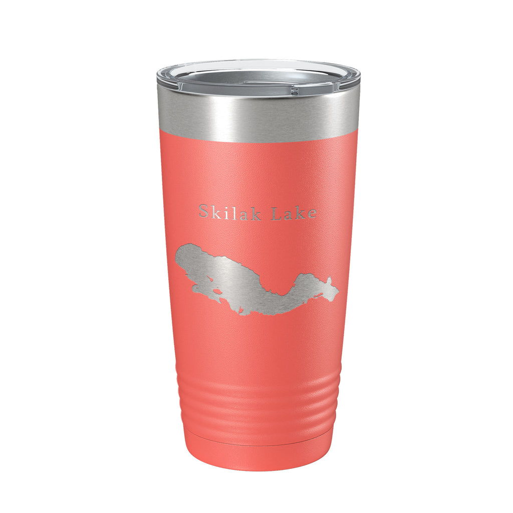 Skilak Lake Map Tumbler Travel Mug Insulated Laser Engraved Coffee Cup Alaska 20 oz