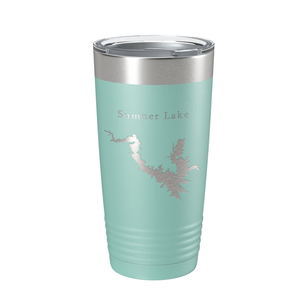 Sumner Lake Map Tumbler Travel Mug Insulated Laser Engraved Coffee Cup New Mexico 20 oz