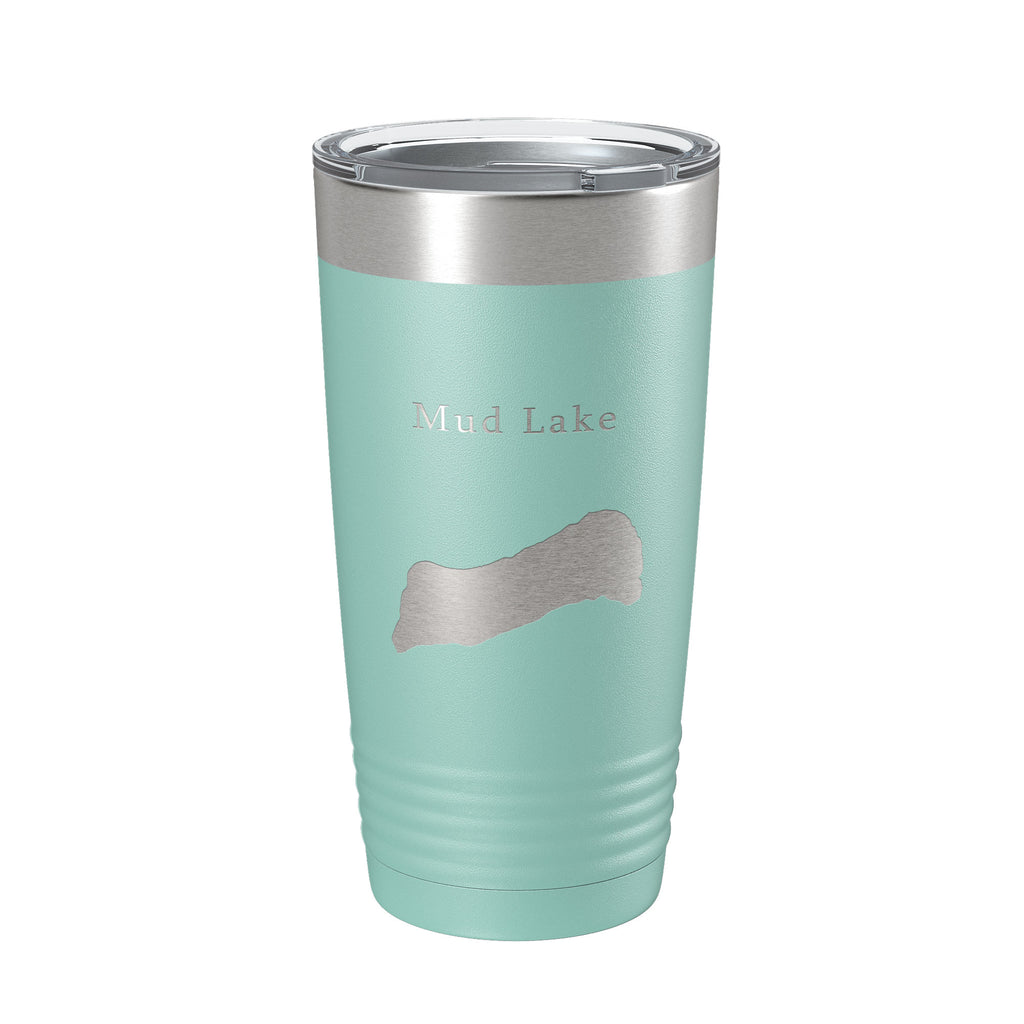 Mud Lake Map Tumbler Travel Mug Insulated Laser Engraved Coffee Cup Maine 20 oz