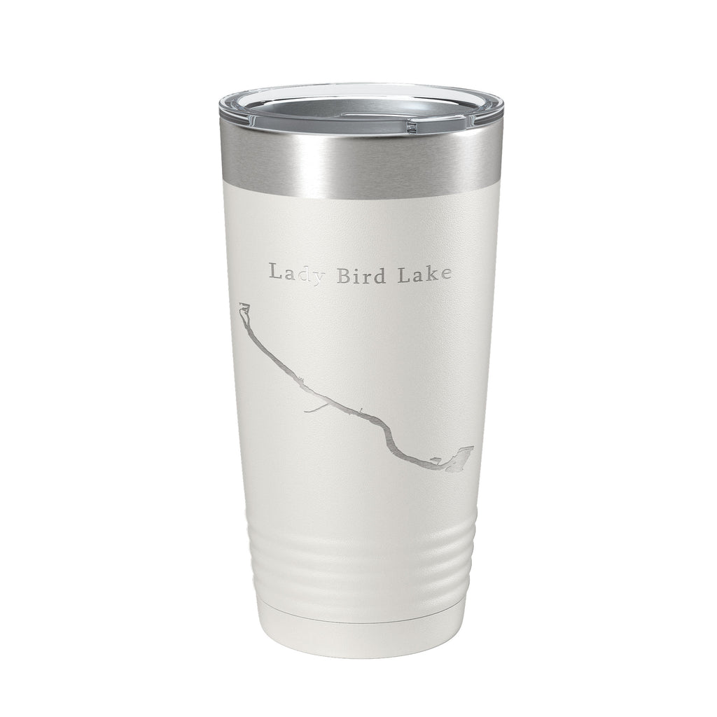 Lady Bird Lake Map Tumbler Travel Mug Insulated Laser Engraved Coffee Cup Austin Texas 20 oz